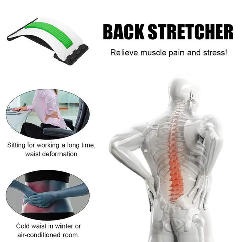 Get That Bad Back Feeling Gone With Emoly Back Stretcher Device For Upper And Lower Pain Relief Plus Lumbar Support Posture Corrector for stress relief