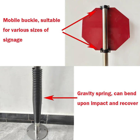 Heavy Duty Flexible Delineator Post For Concrete Mounting Impact Resistant Traffic Bollard with mobile buckle and spring base.