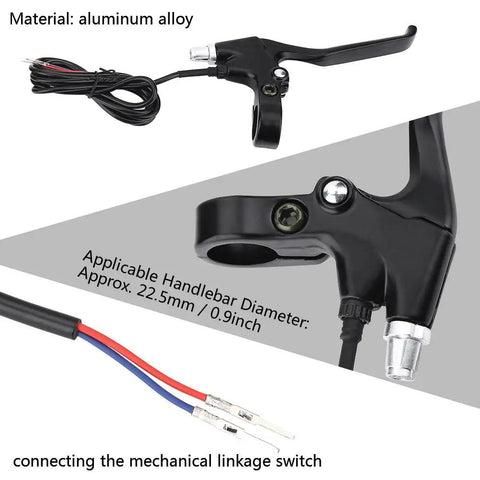 Left And Right Electric Motorcycle Brake Lever Set Aluminum Alloy 2 Wires Universal Clutch Handle Black for 22.5mm Handlebars