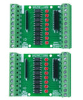 Two Eight Channel Optocoupler Isolation Modules for 3.3V and 5V DC signals PNP NPN output, plug and play opto isolated converter