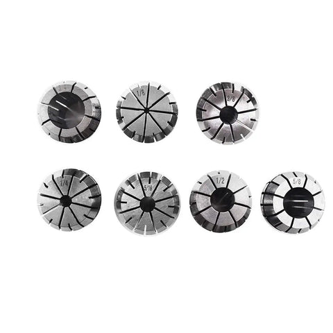 ER32 Collet Set Of 7 Pieces With Common Sizes 1/8 1/4 5/16 3/8 1/2 5/8 3/4 For CNC Milling Drilling Boring Engraving And Tapping Built From Solid Spring Steel For Pro Shop Use