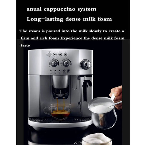 Fully Automatic Coffee And Espresso Machine With Built In Silent Grinder All In One Home Coffee Maker showcasing milk frothing