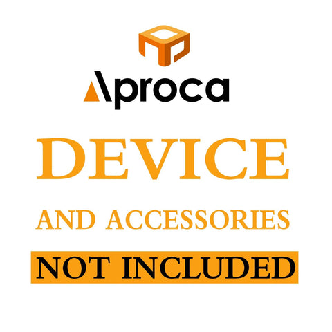 Aproca brand logo with DEVICE AND ACCESSORIES NOT INCLUDED
