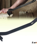 15 Inch Pry Bar Scraper With Chisel End Heavy Duty Nail Puller Chrome Vanadium Steel in use for prying wood