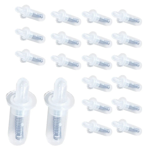 Top Notch Plantation Shutter Repair Kit With Twenty Heavy Duty Plastic Spring Pins And Rust Resistant Metal Springs. Heavy duty plastic spring pins arranged.