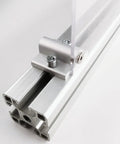 M12 aluminum connector mounted on 5050 T slot extrusion for secure heavy load support in frame constructions.
