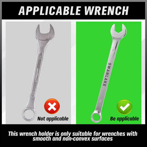 Applicable wrench comparison for 30-Piece Wrench Organizer Set With Dual Portable Racks For SAE And Metric Wrenches.