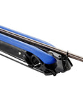 Close-up of Strike Speargun For Spearfishing With 28mm Barrel, Stainless Steel Release, 6.5mm Shaft and Horizontal Reel.