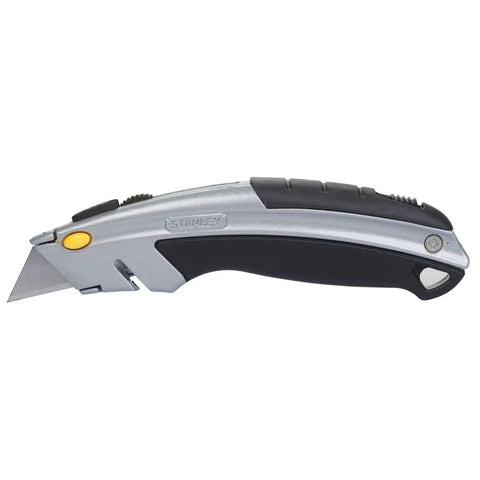 One Touch Blade Change Retractable Utility Knife Kit 6 Pack With Swing Out Blade Storage Beefy Cast Metal Core And Ergonomic Curved Grip Non Slip Soft Handles For Cutting Cardboard Boxes And DIY Projects