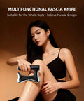 Person using Electric Fascia Massage Device With Heat And EMS For Cellulite Reduction on leg
