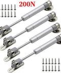 Top Shelf Kitchen Cabinet Door Gas Struts Featuring Buttery Smooth Pneumatic Lift Support For Wood Furniture Hardware. 200N rated set with screws.