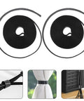 Two Rolls Black Reusable Hook And Loop Cable Ties With Adhesive Backing For Snazzy Cord Control and wire management solutions