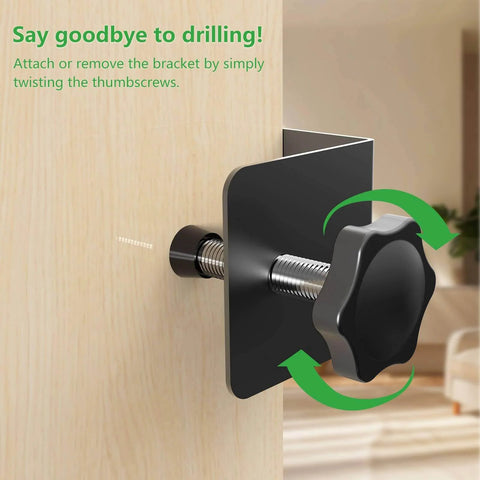 Anti Theft Doorbell Mount For Video Doorbell Gen 1 And Gen 2, No Drill Installation, black finish on a wooden door