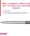 Replacement Point For 18A Automatic Center Punch With Adjustable Stroke, All Steel, Made In USA, displayed on white background.