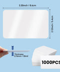 Top Shelf 1000 Pack Blank CR80 PVC ID Cards, Thick 30 Mil White Plastic Credit Card Size Swipes displayed with dimensions and thickness
