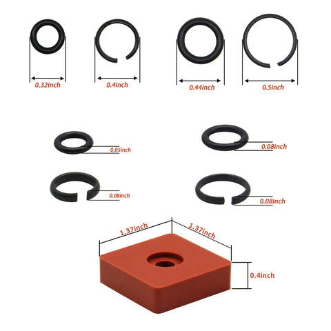 Five Plus Five Sets Three Eighths And One Half Inch Impact Wrench Retainer Rings With An O Ring And Anvil Retaining Ring Install Tool