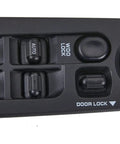 Front view of black Driver Side Power Window Switch Replacement for Dodge Ram 1500 2500 3500 and Dakota Fits 2001 2004 2005 2009