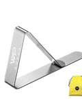 Stainless steel tablecloth clip with yellow storage bag, part of 12 Pack Tablecloth Clips For Outdoor Tables, Stainless Steel Heavy Duty Table Cloth Holders That Keep Your Tablecloth In Place, With S And L Size Options For 1 To 2.5 Inch Tables, Park Ready For Picnics, Grills, And Events
