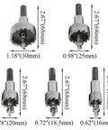 Straight Up Badass High Speed Steel Hole Saw Set 5 Piece Drill Bit Kit showing sizes 16, 18, 20, 25, 30 for metal and wood.