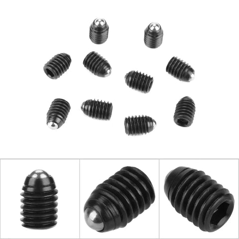 10 Pack Carbon Steel M6 Ball Spring Plungers Set With Hex Socket Ball Detent For Precise Positioning In Machinery Jigs And CNC Tools