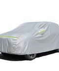 All Weather SUV Car Cover 6 Layer Heavy Duty Waterproof With Inner Cotton Lining 188 To 198 Inch Universal Fit Silver shown on SUV