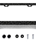 Leopard Print License Plate Frame For Cars, Dope Cheetah Style Aluminum Plate Holder, 12 By 6 Inches, Includes Screws, Durable Car Decor