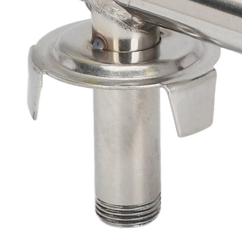Close-up of Emergency Eye Wash Station Wall Mounted Eye Washer Faucet Attachment in stainless steel and ABS construction.