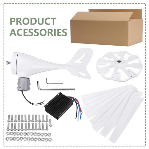 High Output Wind Turbine Kit With Eight Blades And Solar Wind Hybrid Controller For Home Energy, components