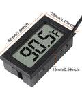 Digital thermometer from Six Pack Digital Thermometer Set With 1M Waterproof NTC Probe, dimensions marked in inches.