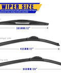 Honda CR V Windshield Wiper Blades Replacement Set Of 3 26 Inch 17 Inch 12 Inch OEM Quality All Weather Quiet Sweep Front