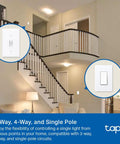 Smart Light Switch With Matter Compatibility, 3 Way 4 Way And Single Pole Lighting Control, Plug And Play Ready, wall view
