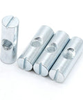 Cross Dowel Barrel Nut Replacement Kit For 100507 Furniture Fasteners, zinc-plated M6 threaded nuts, DIY furniture upgrade