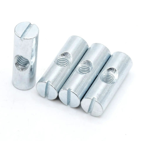 Cross Dowel Barrel Nut Replacement Kit For 100507 Furniture Fasteners, zinc-plated M6 threaded nuts, DIY furniture upgrade