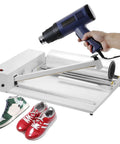 Ditch the hassle with this Pro Manual Shrink Wrap Machine, featuring a heat gun and shoes for demonstration.