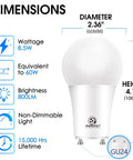 Budget Friendly A19 LED Bulb With GU24 Twist Base, 60 Watt Equivalent, Just 8.5W, Daylight 5000K, 800 Lumens, Non Dimmable