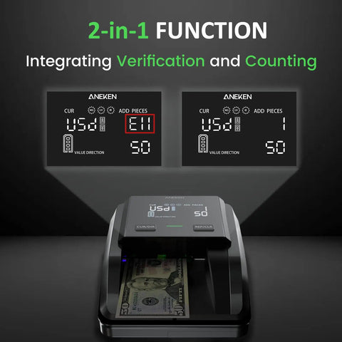 Counterfeit Bill Detector With 2.8 Inch Digital Screen, UV MG IR And Image Detection, multifunctional screen display