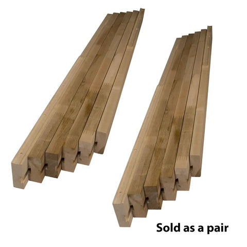 Heavy Duty Soft Maple Table Slide Set Built Like A Tank For Quick Room Flex Extends Forty Eight Inches Straight To A Full One Twenty Inch Spread showing two-piece maple slider set.