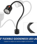 Durable Magnetic Led Work Light With Flexible Gooseneck And Magnetic Base 550 Lumen 6500K White Task Lamp For Lathe Bench