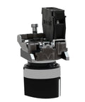 Front view of XB4BD21 2 Position Selector Switch with metal bezel for industrial machinery, 22mm panel mount, rugged black modular switch.