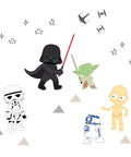Star Wars Wall Decals Set Featuring Yoda Darth Vader R2 D2 C3PO Stormtrooper And TIE Fighters create a custom mural for kids.