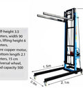 Heavy Duty Portable Duct Lifter Platform For Plumbing Pros That Hoists Materials Up To 6 Meters with dimensions and specifications.