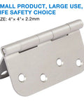 Six Pack Satin Nickel 4 Inch Door Hinges With Five Eighth Inch Radius Corners Heavy Duty 4 x 4 inch hinge