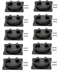Backplate Drawer Pulls Set of 10 Black Metal Cabinet Handles 3 Inch Center on white background