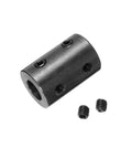 2-pack shaft coupling, 1/2 in bore, 1 in OD, 1-1/2 in length, black oxide steel rigid coupler with set screws