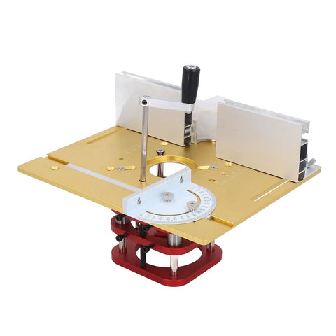 Manual Lifting Router System Kit Aluminum Alloy Lift Base With Two Inch Stroke Compatible For 64 To 66 Mm Woodworking Trimmers top view with height adjustment.