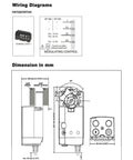 Heavy Duty 20Nm Damper Actuator For HVAC Ventilation 24V AC DC powered airflow controller motor with dimensions and wiring diagram.