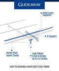 Badass X Support Bed Frame Reinforcement Kit with steel cross supports, adjustable legs, and X-support design for queen king full sizes.