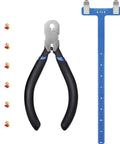 All In One Archery Bow String Nocking Points Kit With Buckle Pliers And T Shape Bow Square For Easy Install Includes 6 Nock Sets Ruler And Retainer Clips For Recurve Bow Dark Blue.