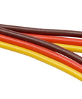 Close-up of color-coded wires from 10 Piece Servo Y Harness Splitter Cables 1 Male To 2 Female JR Futaba Style Plug And Play Extension Wires