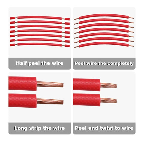 Heavy Duty Automatic Electric Wire Stripper And Cutter Machine strips cuts together visible wire peeling techniques and results.